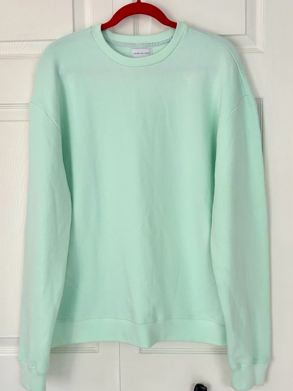 John Elliott Crewneck Sweatshirt Mint Green Cotton size Large